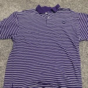 South Pole Purple and White Striped Polo Shirt